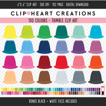 Load image into Gallery viewer, 100 Thimble Clip Art