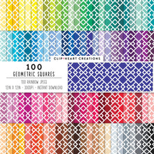 Load image into Gallery viewer, 100 Geometric Pattern Digital Papers