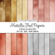 Load image into Gallery viewer, Metallic Foil Digital Papers