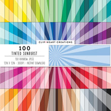 Load image into Gallery viewer, 100 Sunburst Digital Papers (Tinted)