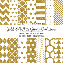 Load image into Gallery viewer, Gold Glitter Pattern Digital Papers