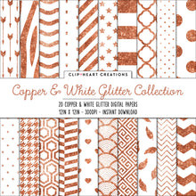 Load image into Gallery viewer, Copper Glitter Digital Papers