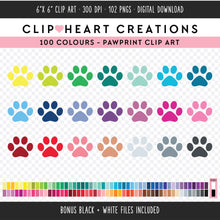 Load image into Gallery viewer, 100 Paw Prints Clip Art