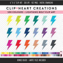 Load image into Gallery viewer, 100 Lightning Bolt Clip Art