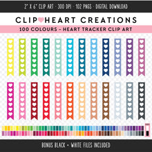 Load image into Gallery viewer, 100 Heart Checklist Clip Art