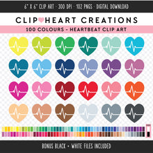 Load image into Gallery viewer, 100 Heart Beat Digital Clip Art