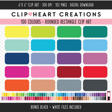 Load image into Gallery viewer, 100 Rounded Rectangle Clip Art