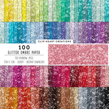 Load image into Gallery viewer, 100 Glitter Ombre Digital Papers