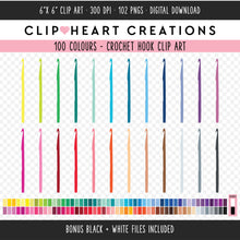 Load image into Gallery viewer, 100 Crochet Hook Clip Art