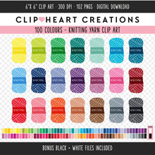 Load image into Gallery viewer, 100 Knitting Yarn Clip Art