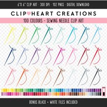 Load image into Gallery viewer, 100 Sewing Needle Clip Art