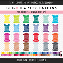 Load image into Gallery viewer, 100 Sewing Thread Clip Art