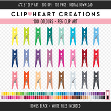 Load image into Gallery viewer, 100 Clothes Peg Clip Art