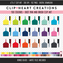 Load image into Gallery viewer, 100 Dust Pan & Brush Clip Art