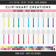 Load image into Gallery viewer, 100 Toilet Brush Clip Art
