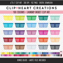 Load image into Gallery viewer, 100 Laundry Basket Clip Art