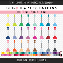 Load image into Gallery viewer, 100 Toilet Plunger Clip Art