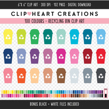 Load image into Gallery viewer, 100 Recycling Bin Clip Art