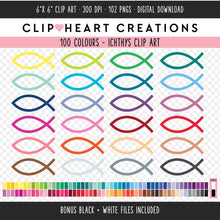 Load image into Gallery viewer, 100 Ichthys Clip Art