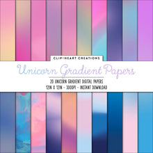 Load image into Gallery viewer, Unicorn Gradient Digital Papers