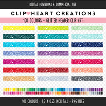 Load image into Gallery viewer, 100 Fine Glitter Header Clip Art