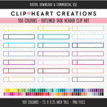 Load image into Gallery viewer, 100 Outlined Header Clip Art