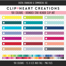 Load image into Gallery viewer, 100 Star Header Clip Art