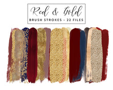 Load image into Gallery viewer, Red & Gold Brush Strokes