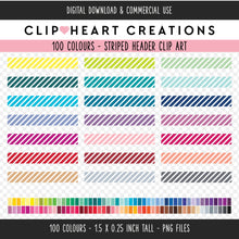 Load image into Gallery viewer, 100 Striped Header Clip Art