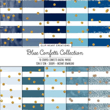 Load image into Gallery viewer, Blue Confetti Sparkle Digital Papers