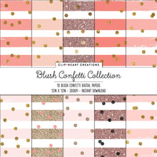 Load image into Gallery viewer, Blush Confetti Sparkle Digital Papers