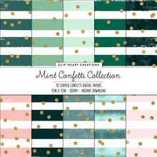 Load image into Gallery viewer, Mint Confetti Sparkle Digital Papers