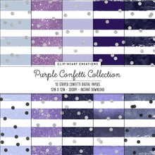 Load image into Gallery viewer, Purple Confetti Sparkle Digital Papers
