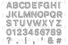 Load image into Gallery viewer, Silver Foil Balloon Alphabet Clip Art