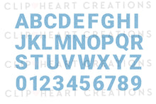 Load image into Gallery viewer, Blue Glitter Alphabet Clip Art