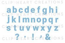 Load image into Gallery viewer, Blue Glitter Alphabet Clip Art