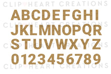Load image into Gallery viewer, Gold Glitter Alphabet Clip Art