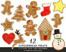 Load image into Gallery viewer, Watercolor Gingerbread Clip Art