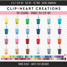 Load image into Gallery viewer, 100 Bubble Tea Digital Clip Art