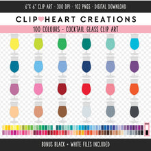 Load image into Gallery viewer, 100 Cocktail Glass Digital Clip Art