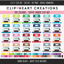 Load image into Gallery viewer, 100 Coffee Maker Digital Clip Art
