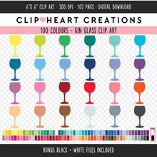 Load image into Gallery viewer, 100 Gin Glass Clip Art