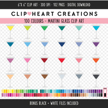 Load image into Gallery viewer, 100 Martini Glass Digital Clip Art