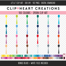 Load image into Gallery viewer, 100 Spoon Clip Art