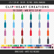 Load image into Gallery viewer, 100 Wine Bottle Digital Clip Art