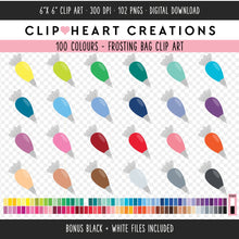 Load image into Gallery viewer, 100 Frosting Bag Clip Art