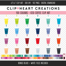Load image into Gallery viewer, 100 Iced Coffee Cup Clip Art