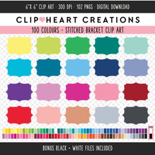 Load image into Gallery viewer, 100 Stitched Bracket Digital Clip Art
