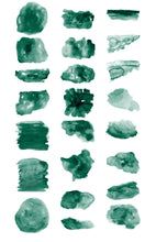 Load image into Gallery viewer, Emerald Watercolor Shapes Clip Art