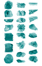 Load image into Gallery viewer, Teal Watercolor Shapes Clip Art